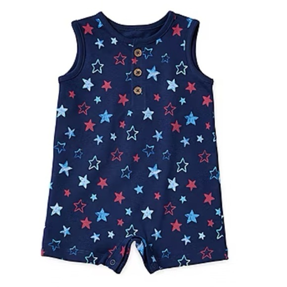 Okie Dokie Baby Boys Sleeveless Romper - Picture 1 of 3
